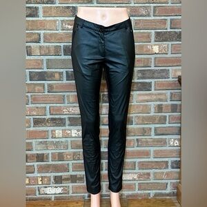 mi-tu Size 4  (40)  Black Faux Leather Mixed Media Pants